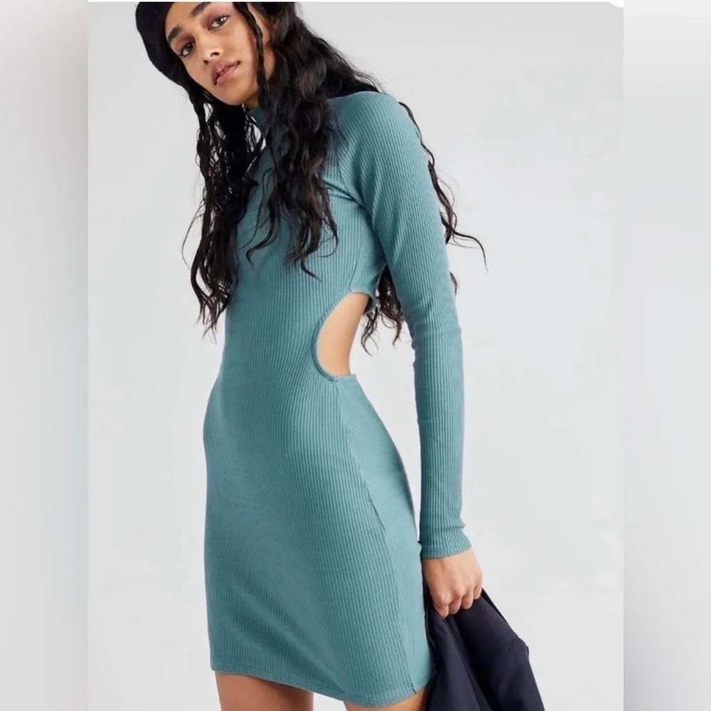 Free People Teal Long Sleeve Dress - Picture 1 of 4